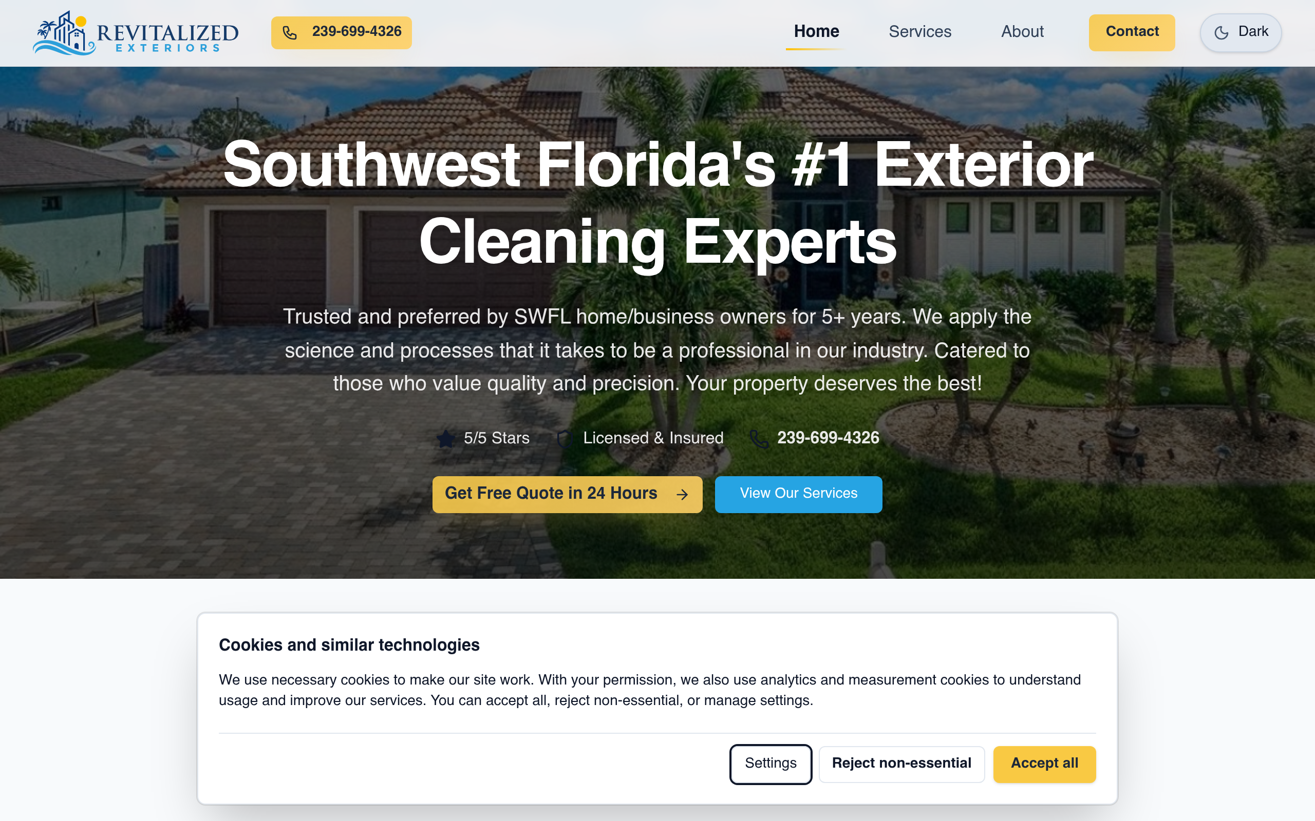 Live homepage preview of Revitalized SWFL